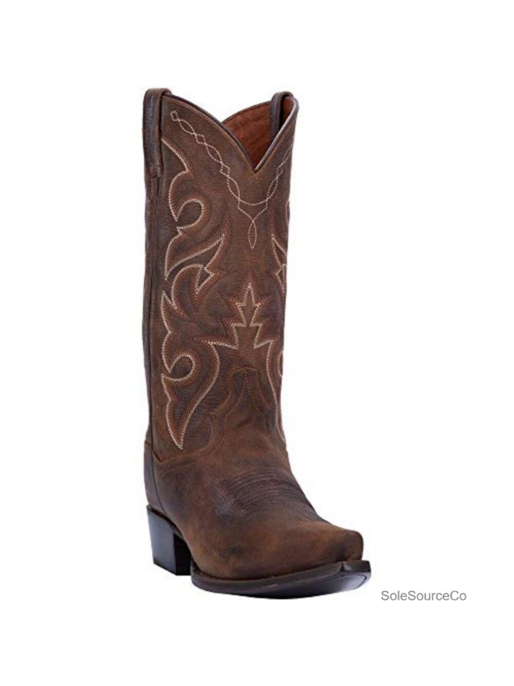 Men's Leather Western Cowboy Boots Snip Toe Embroidered Pull On